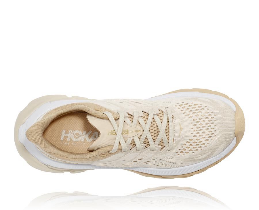 Hoka One One Womens Running Shoes - Clifton Edge - Beige - UMTR83162